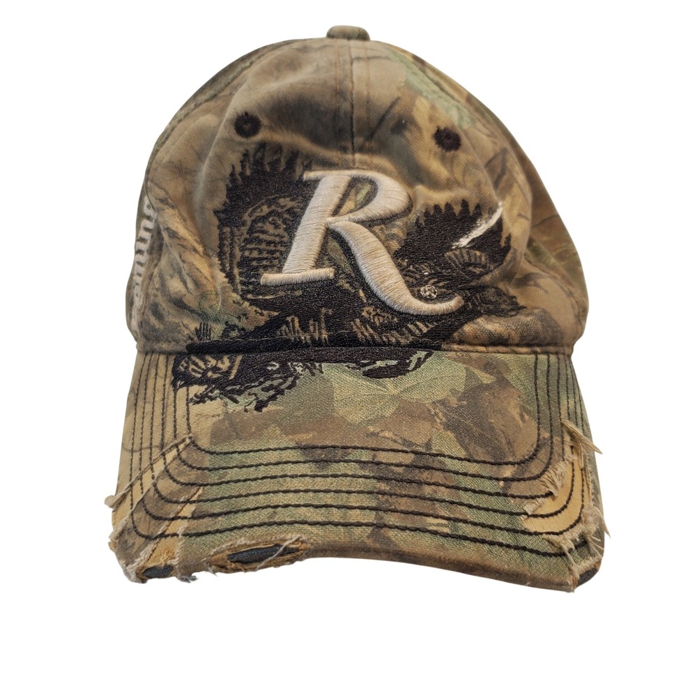 Remington Camo Baseball Hat Turkey Embroidered Distressed Adjustable Cap Mens